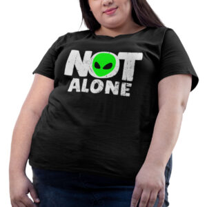 Estampa Not Alone Preta Plus Size
